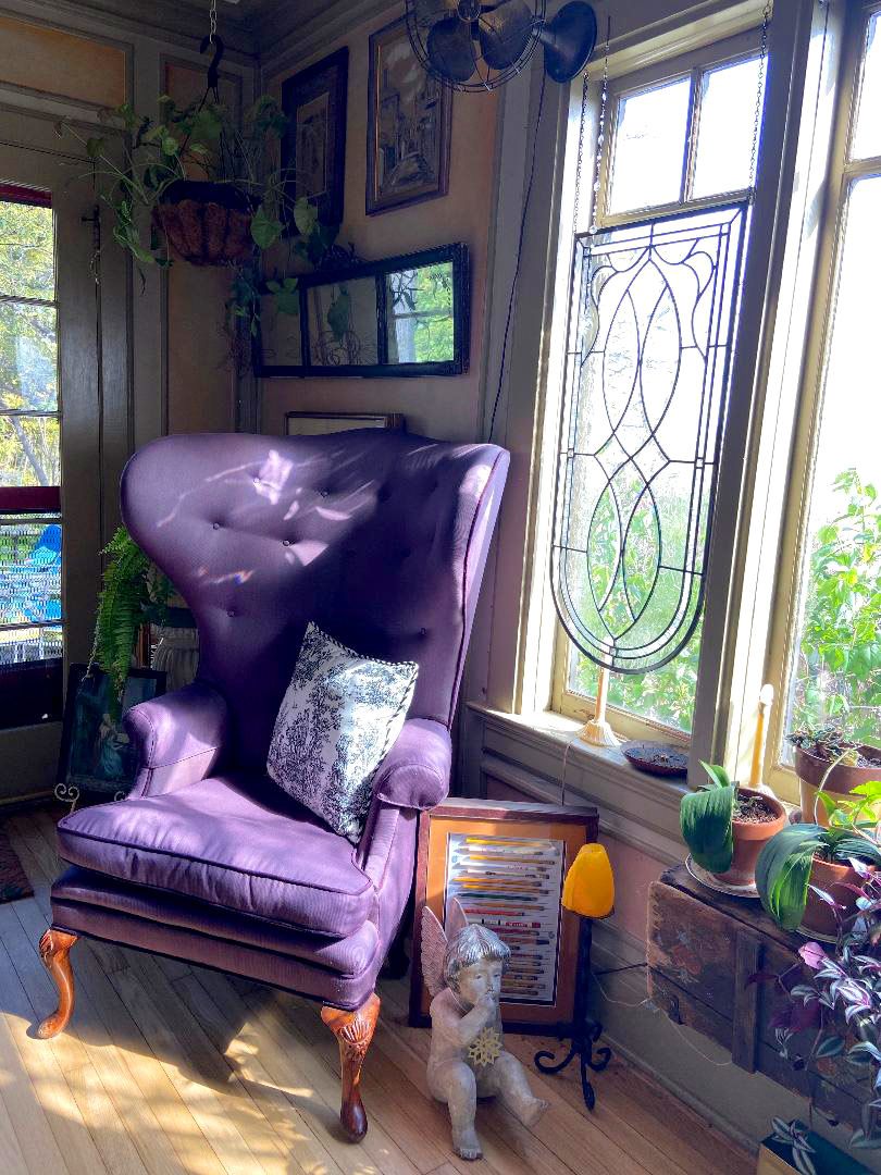 Cozy chair in the aftrenoon sun