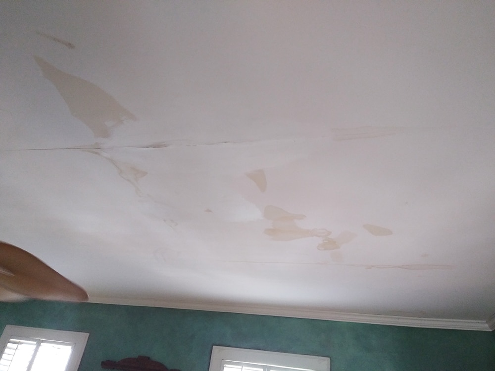 Master suite ceiling damagee