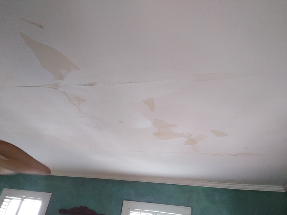 Master suite ceiling damage Master suite ceiling damagee